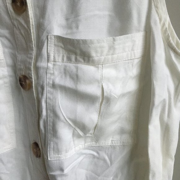 Japna white button down sleeveless crop top - Picture 7 of 11